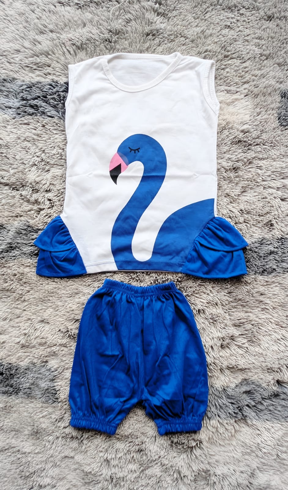 FLAMINGO KIDS SHORT SET BLUE