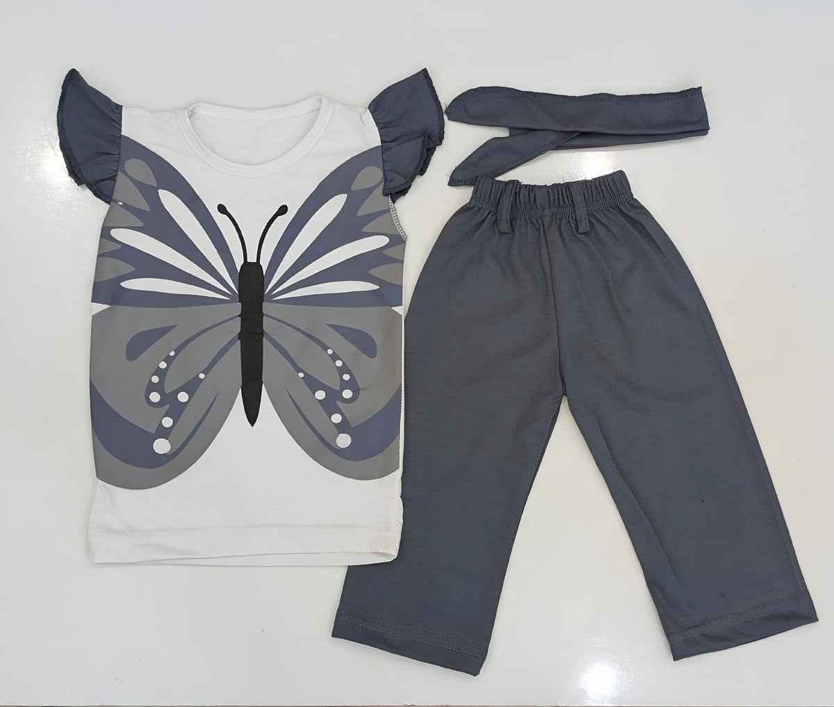 PEARL GRAY BREZE BUTTERFLY CO-ORD SET