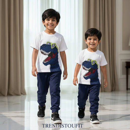 BLUE DINO ROAR KIDS CO-ORD SET