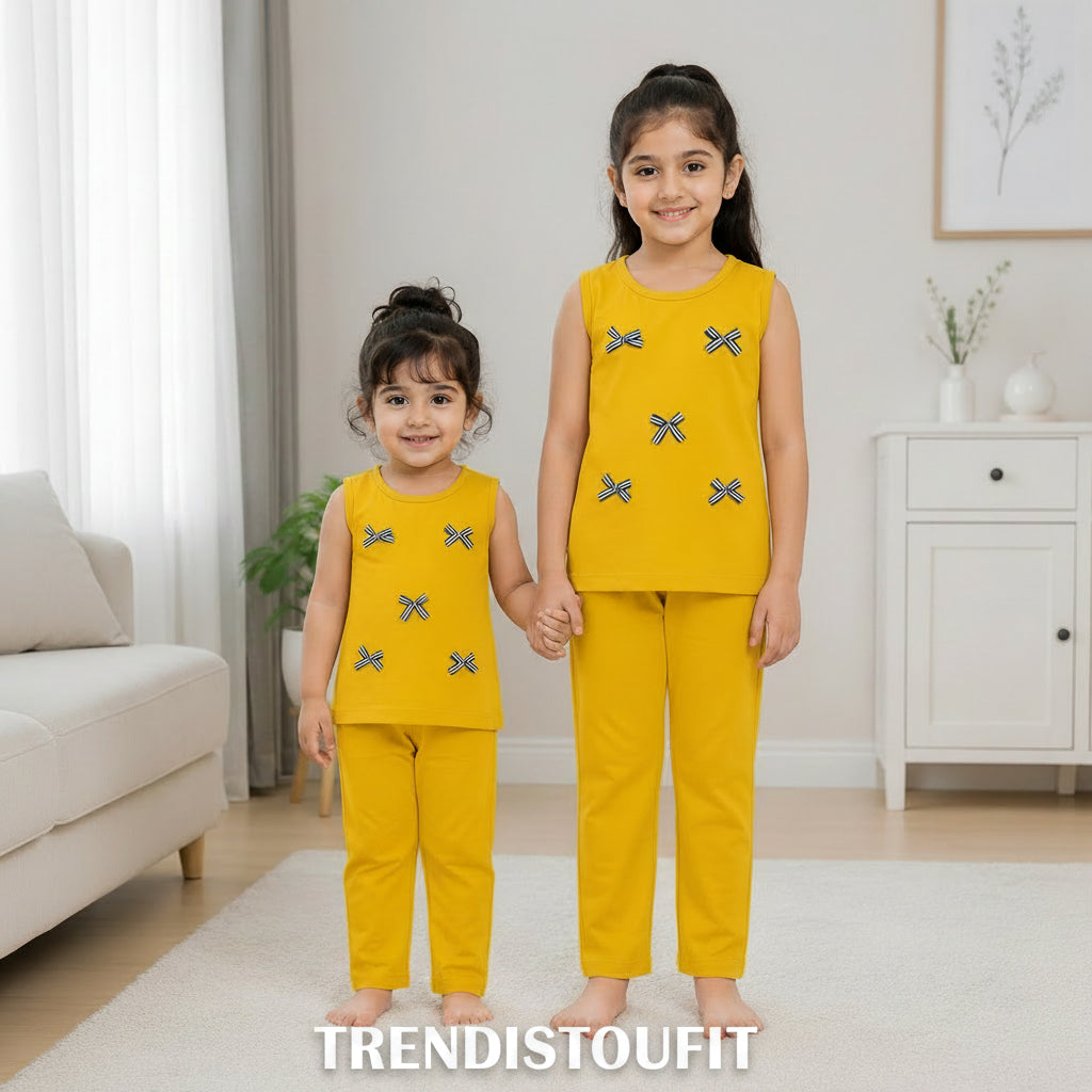 SUNSHINE BOW KIDS SLEEVLESS CO-ORD SET