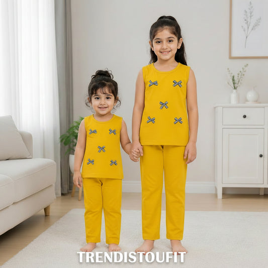 SUNSHINE BOW KIDS SLEEVLESS CO-ORD SET