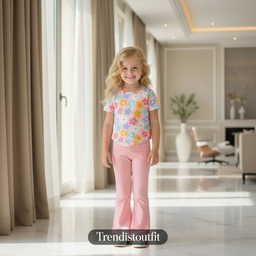 COLOURFULL FLOWERS PAJAMA SET-PINK
