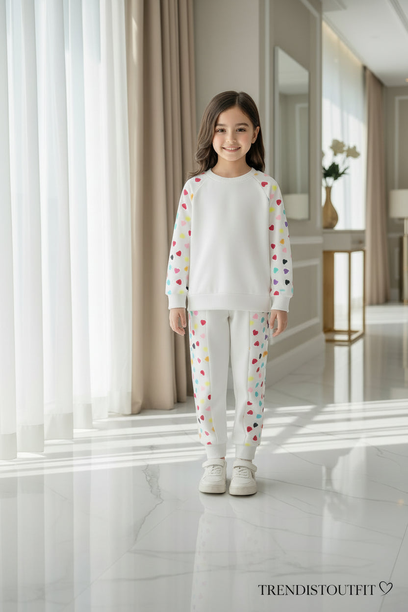 MULTI HEART KIDS WINTER SWEETSHIRT SET