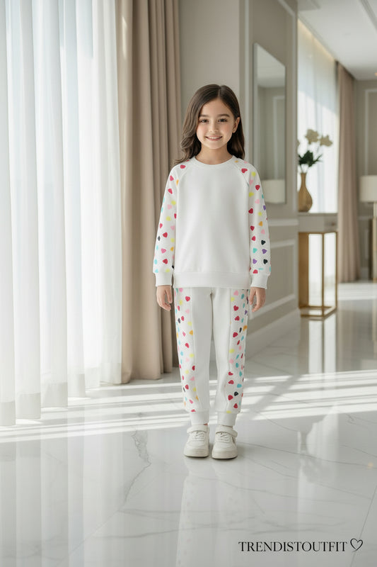 MULTI HEART KIDS WINTER SWEETSHIRT SET