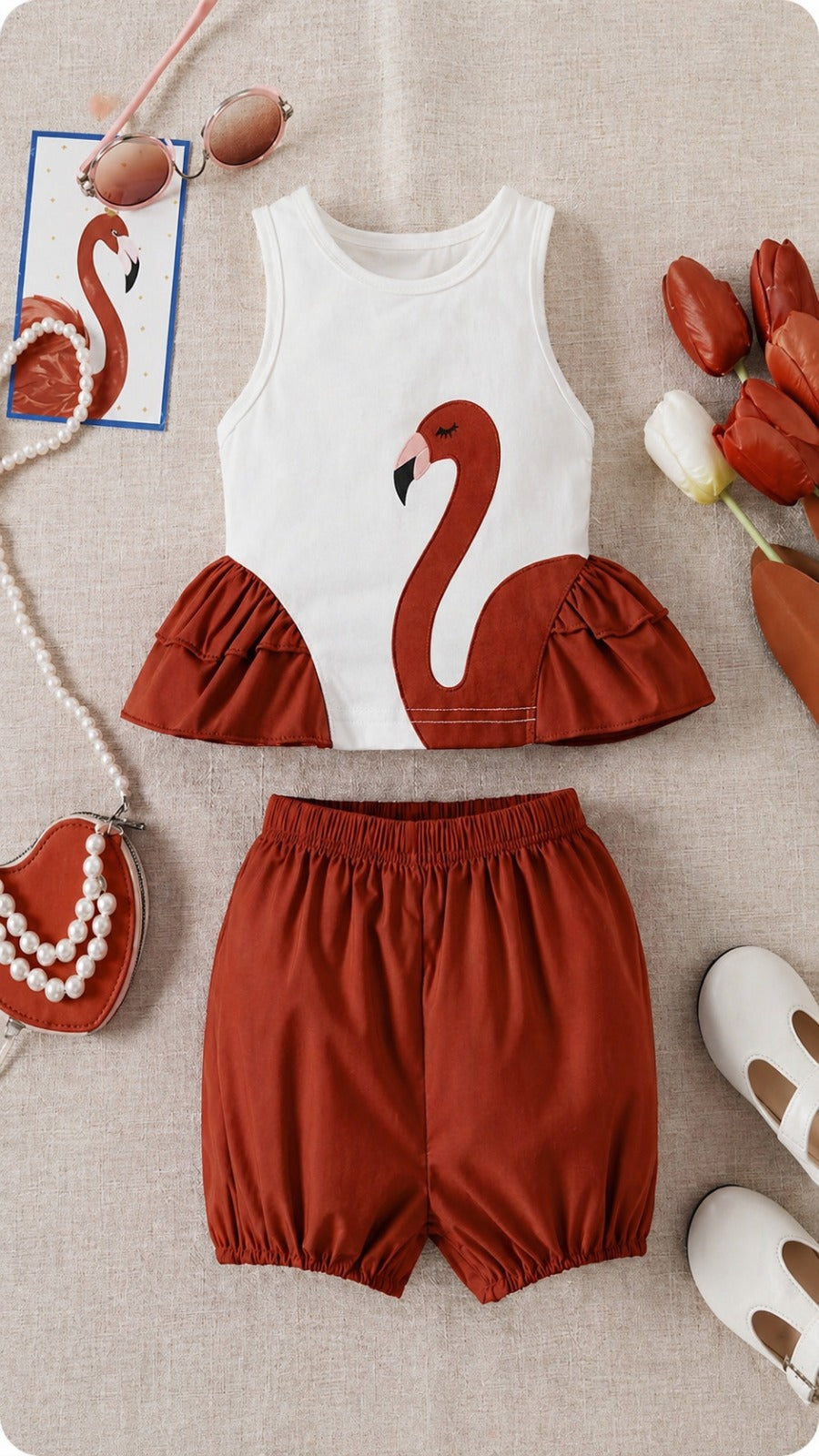 FLAMINGO SANDO SHORT SET BROWN