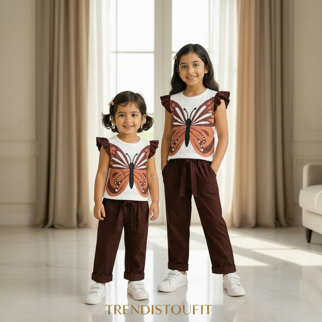 BROWN BUTTERFLY BREZE CO-ORD SET