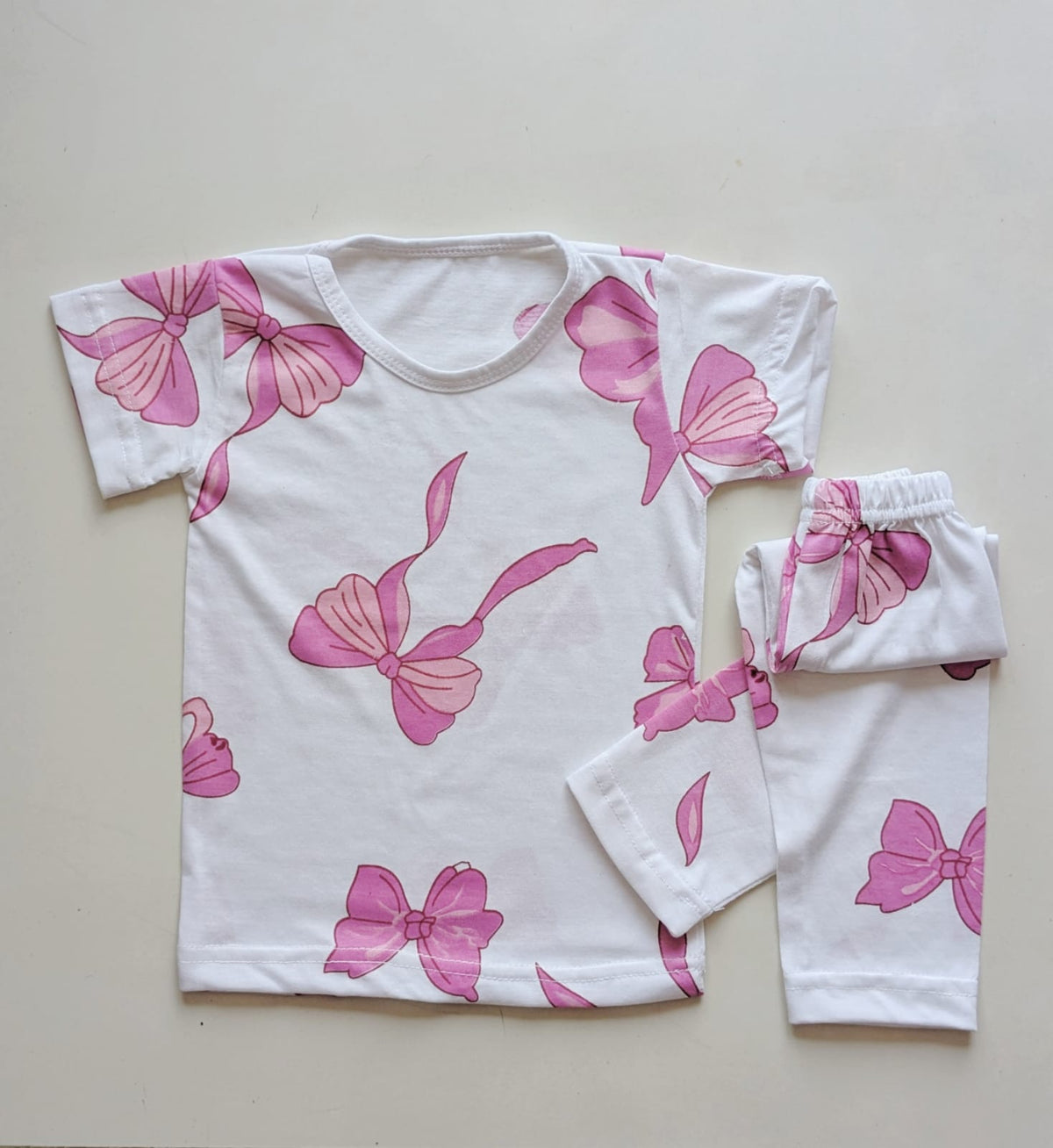 PINK BOW & WHITE SHIRT TROUSER KIDS WEAR