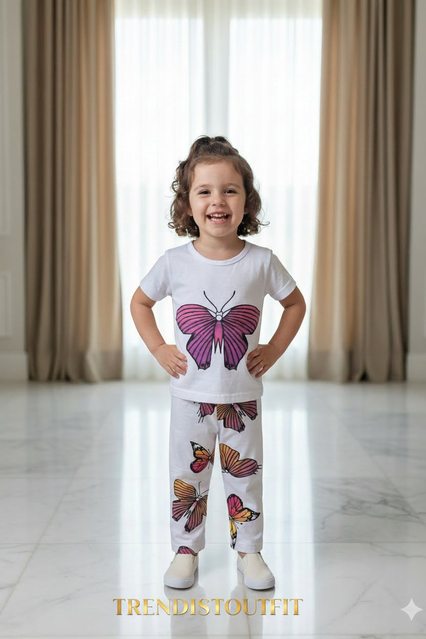 BUTTERFLY SPARKLE GIRLS PAJAMA SET