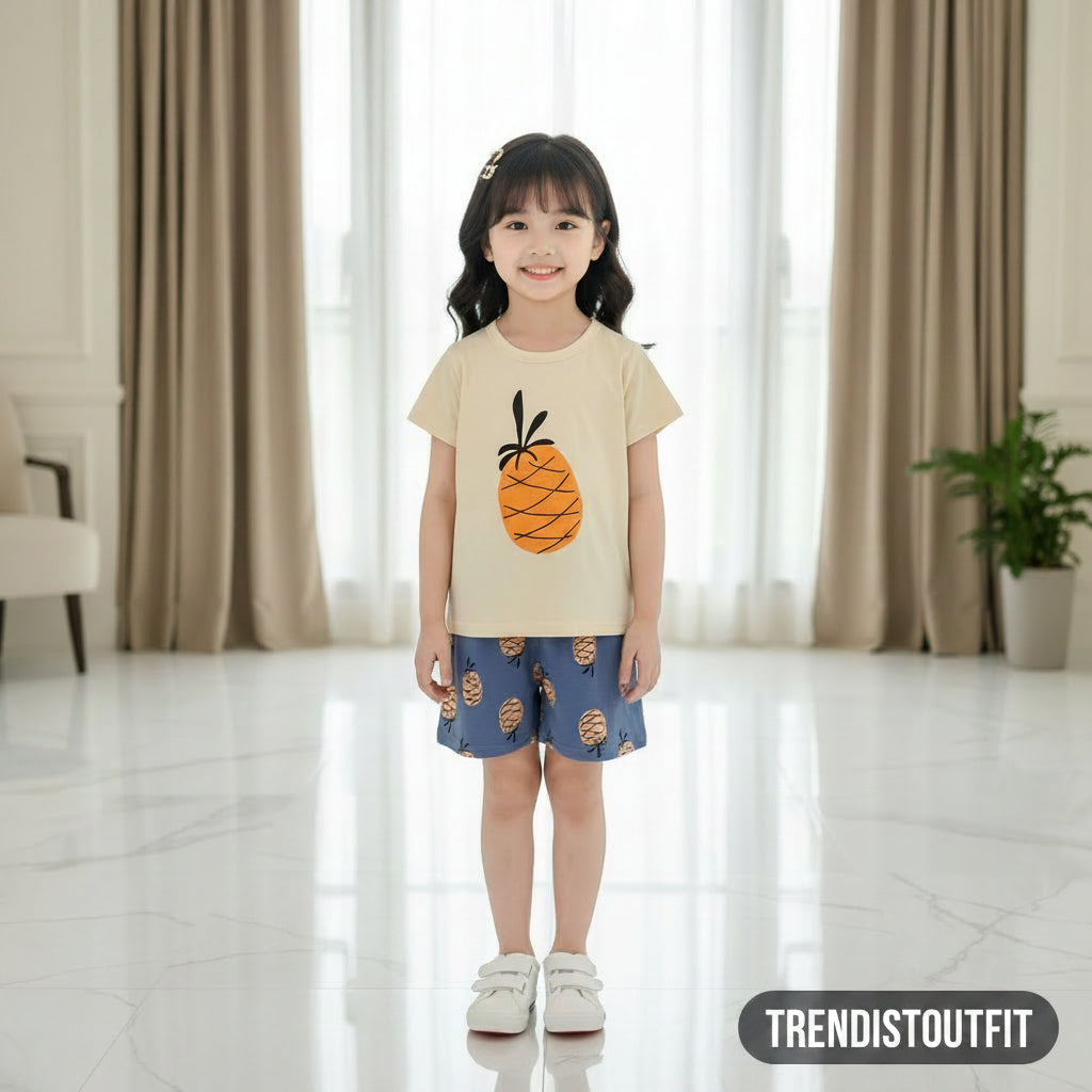 YELLOW PINEAPPLE KIDS SHORT WEAR