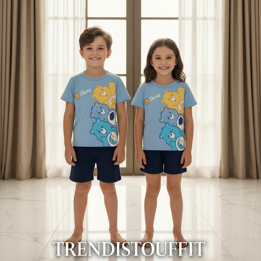 BLUE CARE BEAR KIDS SHORT SLEEVELESS