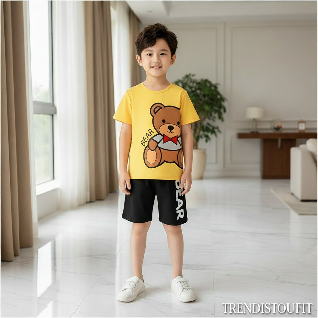 YELLOW BEAR KIDS SHORT SLEEVELESS