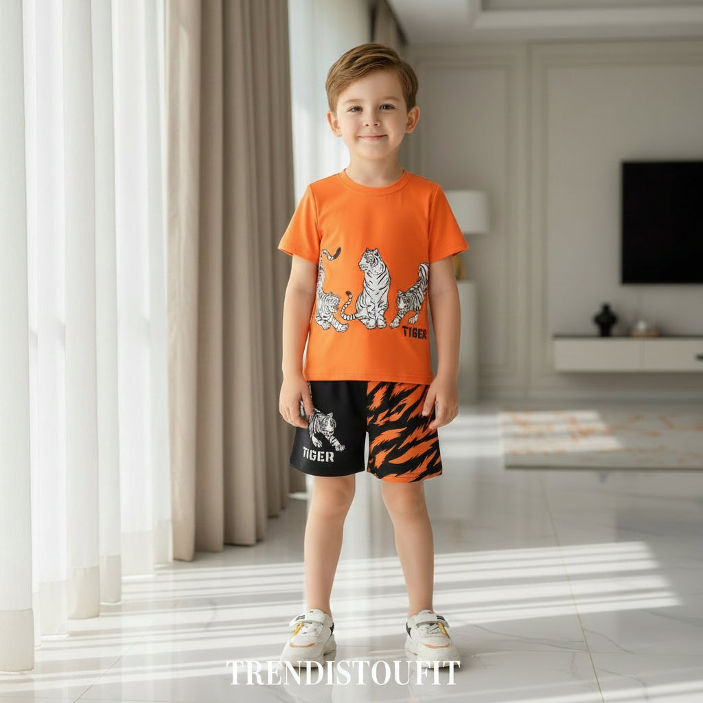 ORANGE TIGER KIDS SHORT SLEEVELESS