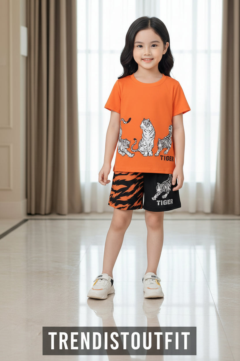 ORANGE TIGER KIDS SHORT SLEEVELESS