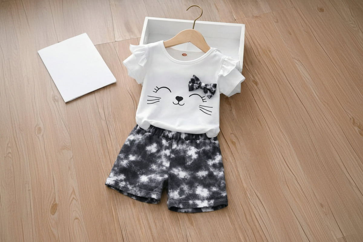 CUTE BOW KIDS SHORT SLEEVELESS