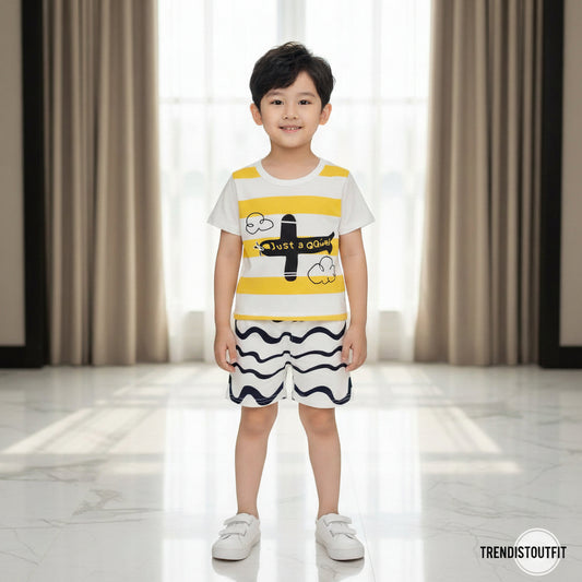 BLACK AEROPLANE KIDS SHORT SLEEVELESS