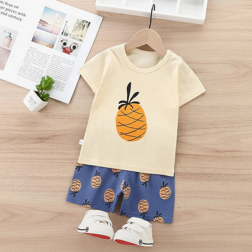 YELLOW PINEAPPLE KIDS SHORT WEAR