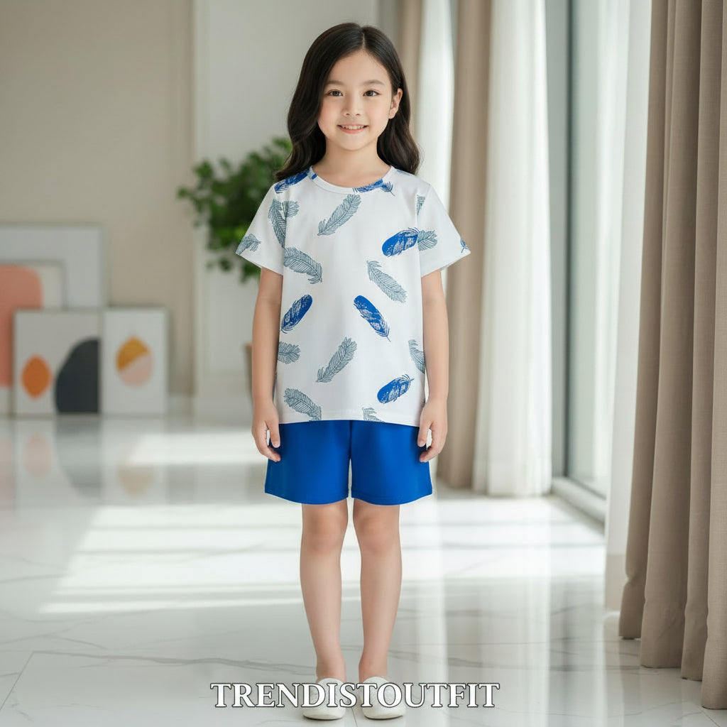 BLUE FEATHER KIDS SHORT SHORT SLEEVELESS