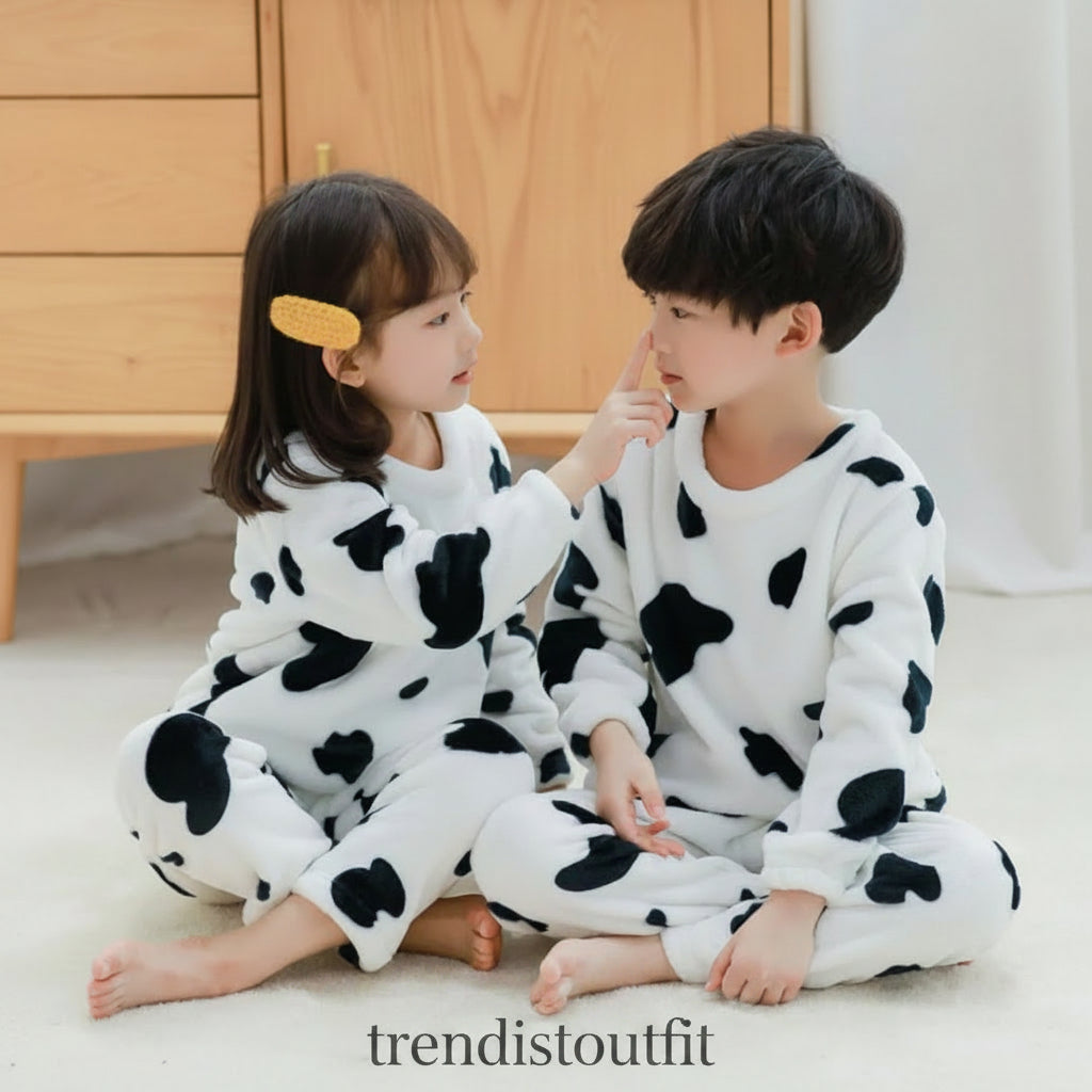 BLACK & WHITE KIDS WINTER PREMIUM OUTIFT SWEETSHIRT SET