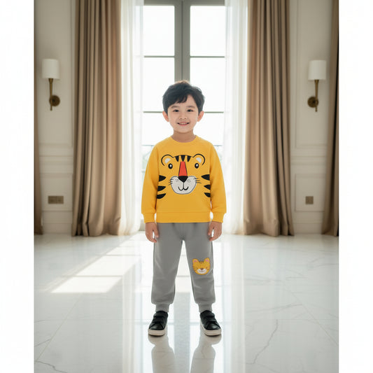 YELLOW LION KIDS WINTER PANEL SWEETSHIRT SET